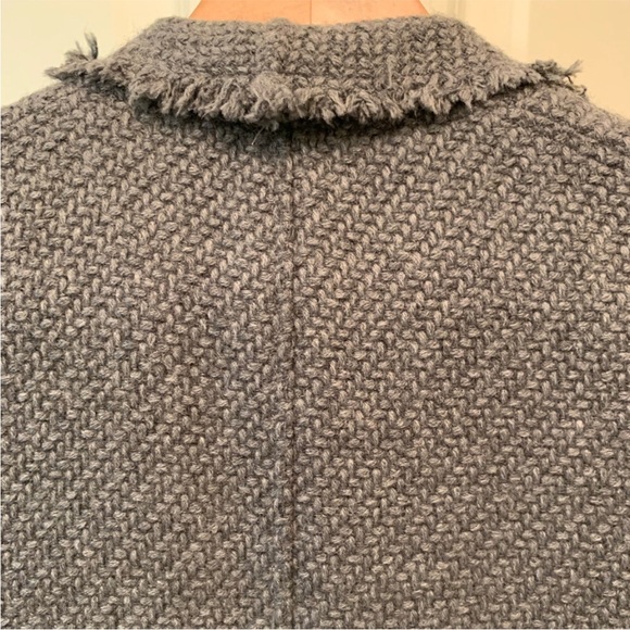 VINCE leather and wool jacket scuba moto tweed jacket gray Black NEW sz SM RARE - Picture 7 of 16